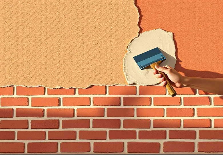 Application d'un enduit décoratif à la lisseuse sur un mur